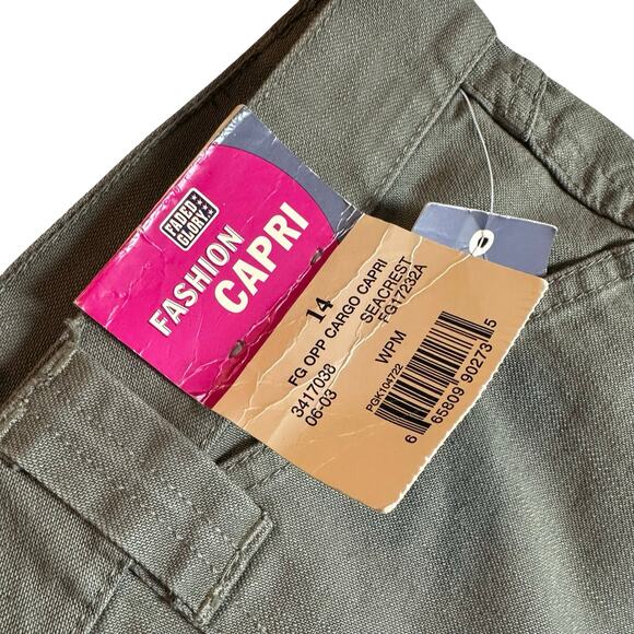 Y2K 2003 Faded Glory Cargo Capri Pants Sz 14 Seagreen NWT Vintage Deadstock - Picture 3 of 15